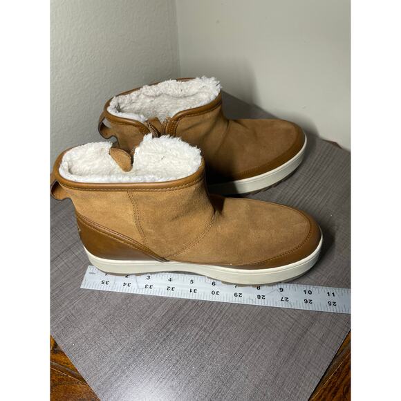 Koolaburra Ugg Chestnut Suede Leather Tynlee Zip Low Bootie Womens 11 Mens 9.5 - Picture 10 of 16
